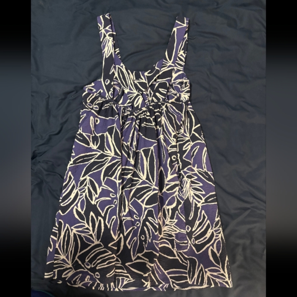 MNG Brand Navy Blue and White Floral Dress Size S - Picture 2 of 5